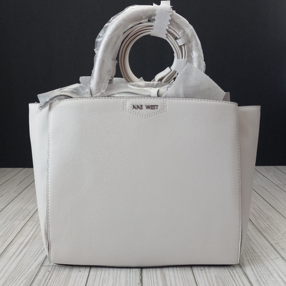 Nine West White Jamae Satchel Purse - Picture 1 of 14
